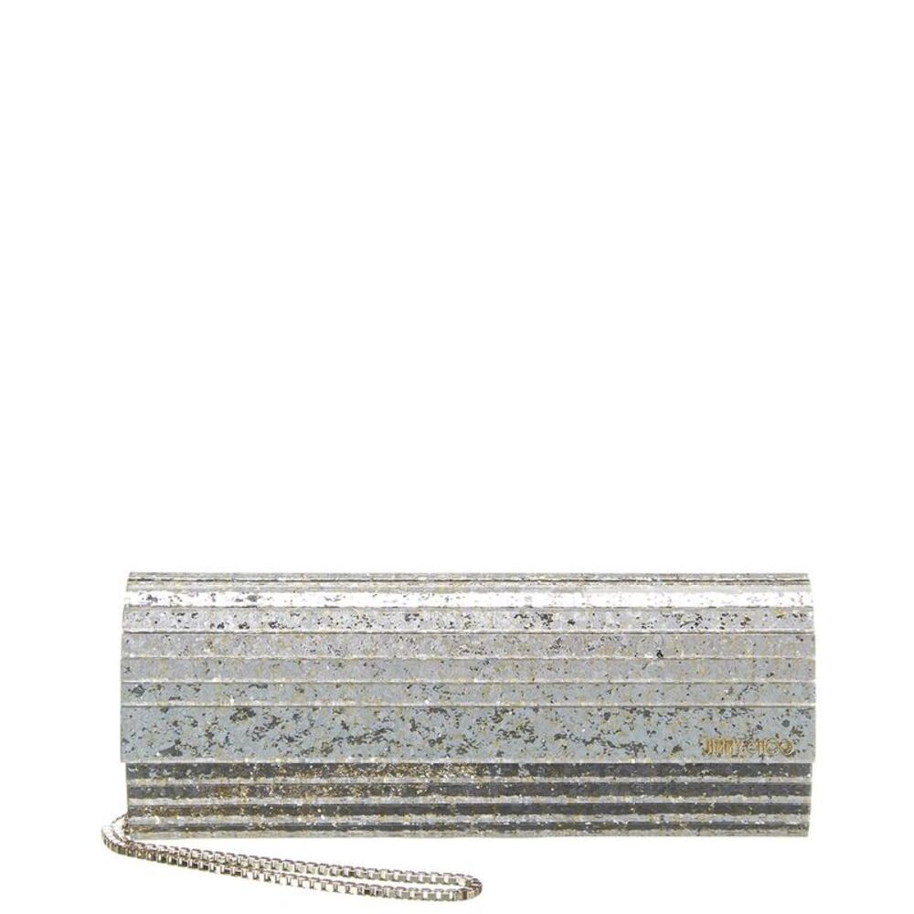 Jimmy Choo Sweetie Glitter Acrylic Clutch, Grey